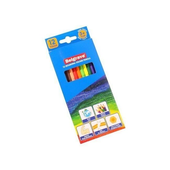 Wood Free Colour Pencils Hex. Full Pk12 Belgrave